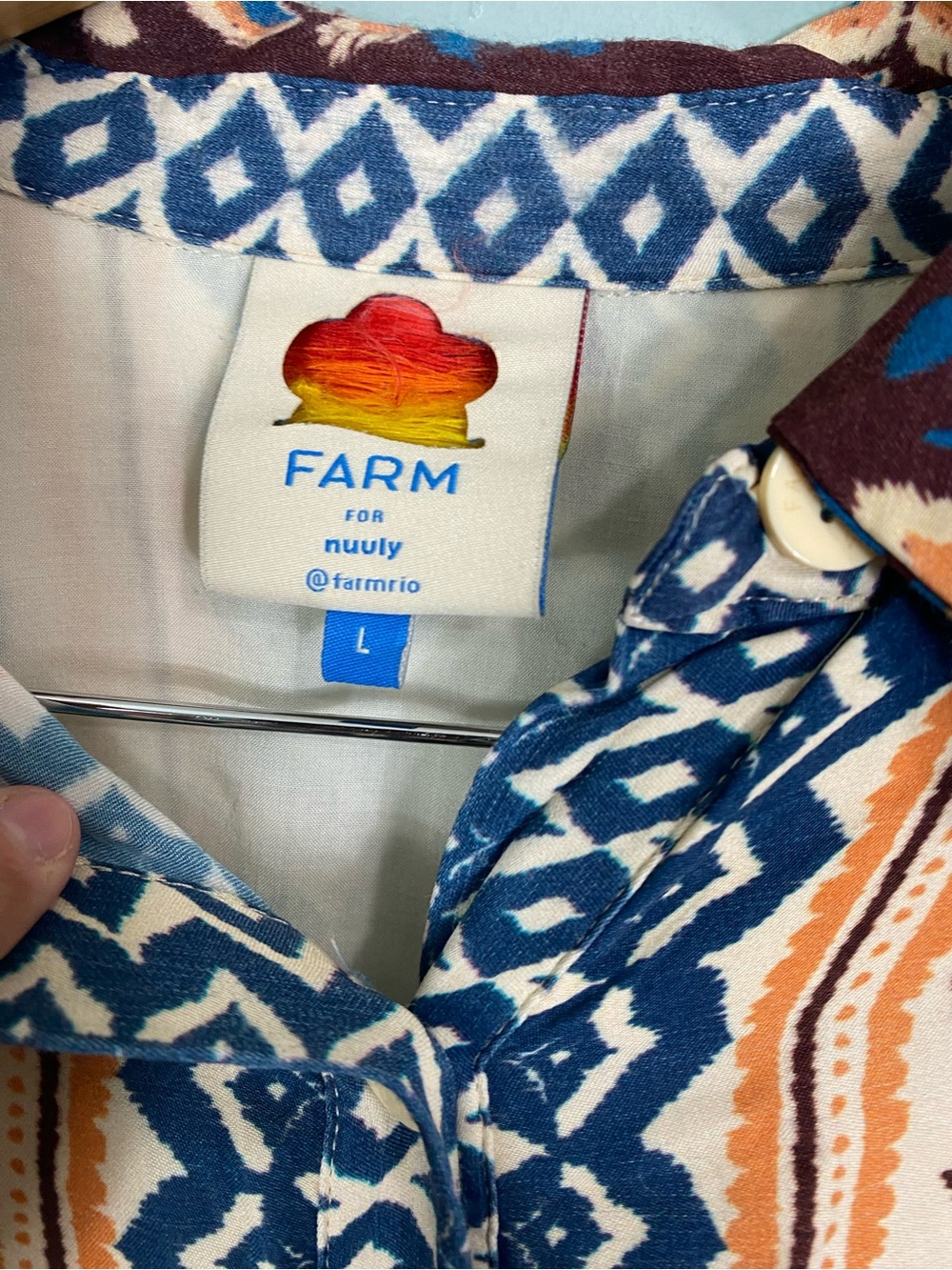 Farm Rio Toucan Scarf Sand Midi Dress Large - Picture 4 of 10